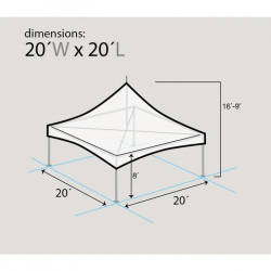 dim 20 x 20 High Peak Frame Tent